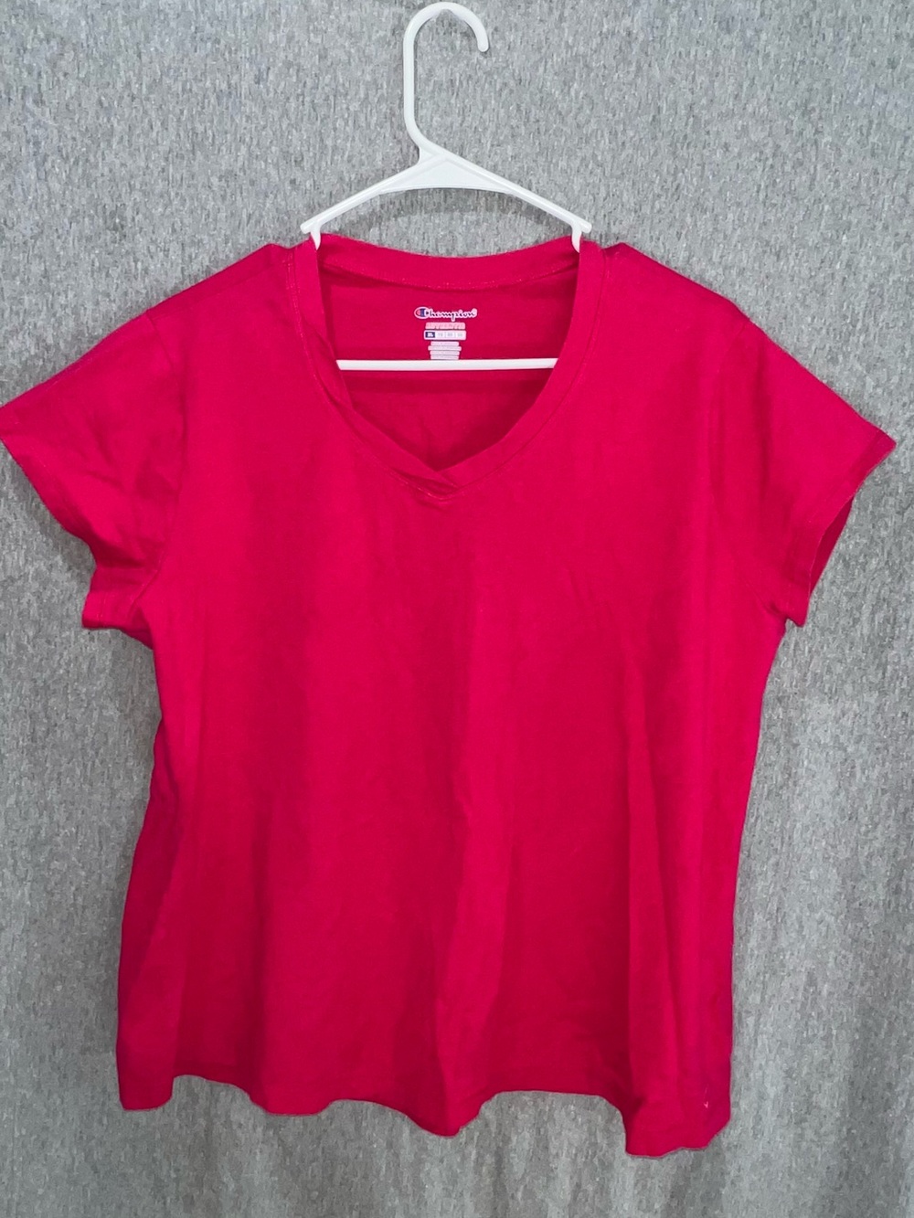 Champion Women’s V-Neck Tee in Hot Pink‎